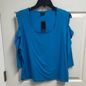 Women's Vibrant Blue Cold Shoulder Blouse